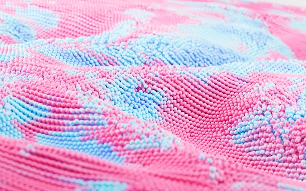 Zbliżenie haftu w pastelowych kolorach